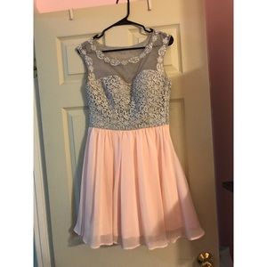 Pink and gray homecoming dress, size 7